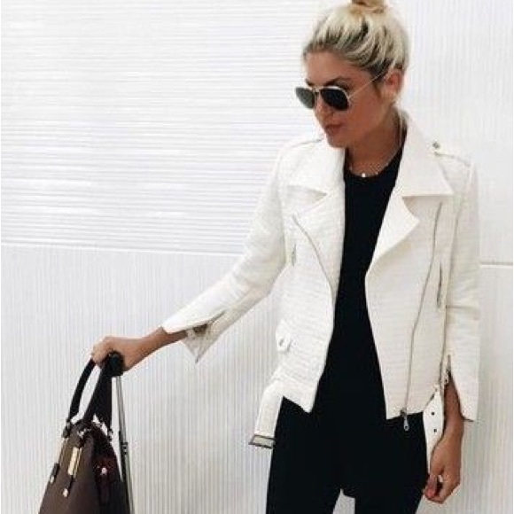 Dynamite - White Moto Faux Leather Jacket - Picture 6 of 8